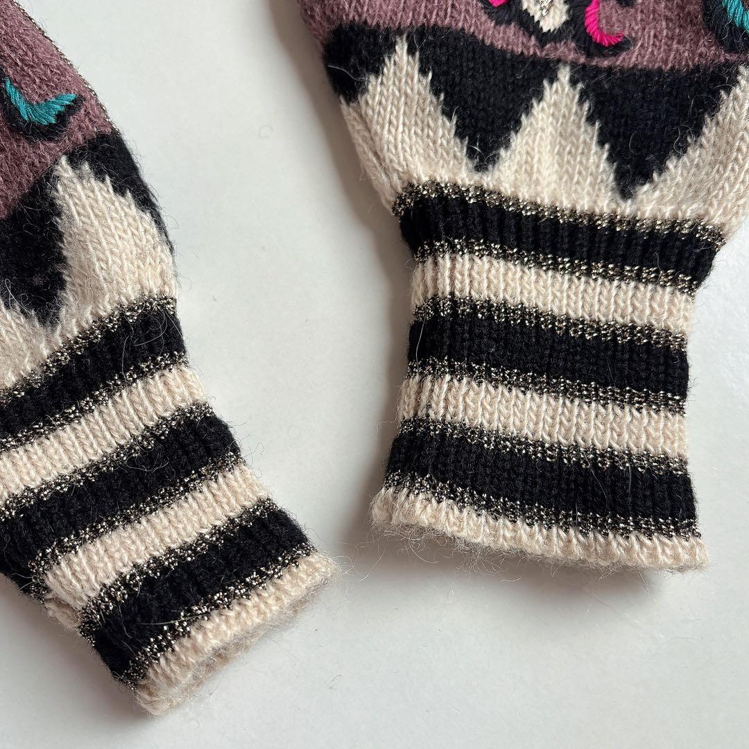 希少 ヴィンテージ 当時物 ヨシユキコニシ ペイズリー ハンドニット タートル