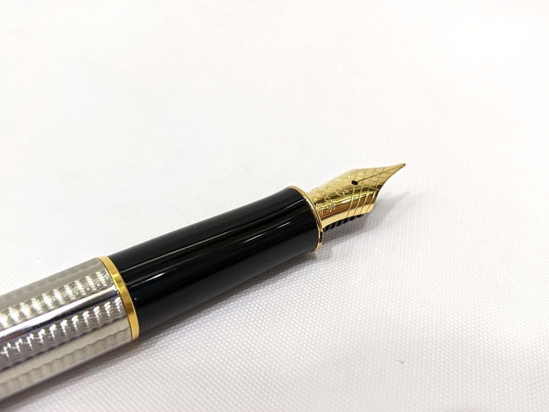 PARKER パーカー 万年筆 18K 750 シルバー×ブラック K18