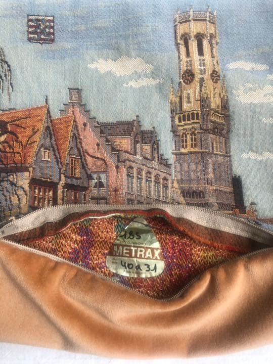 【未使用 美品 希少】ゴブラン織 クッションカバー ベルギー ブリュージュ