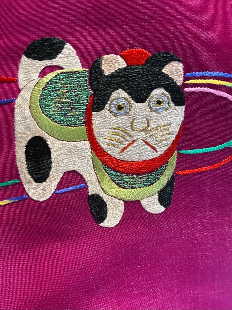 アンティーク　犬張子の名古屋帯