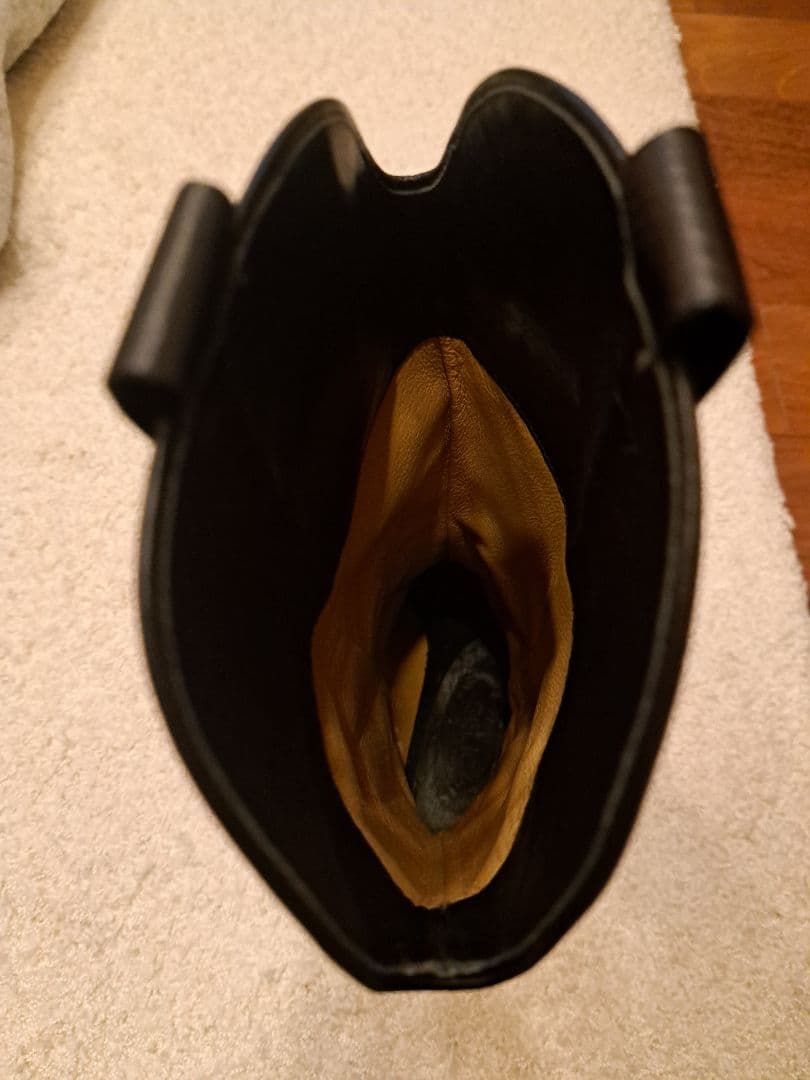 【未使用】カワノ celica 本革ウエスタンブーツ 黒