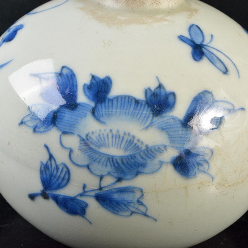 中国　古渡　青花　花文振出瓶　M　R6541