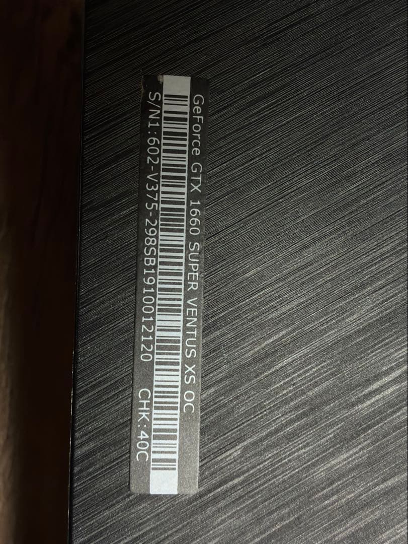 GeForce GTX1660super MSI 【動作未確認】