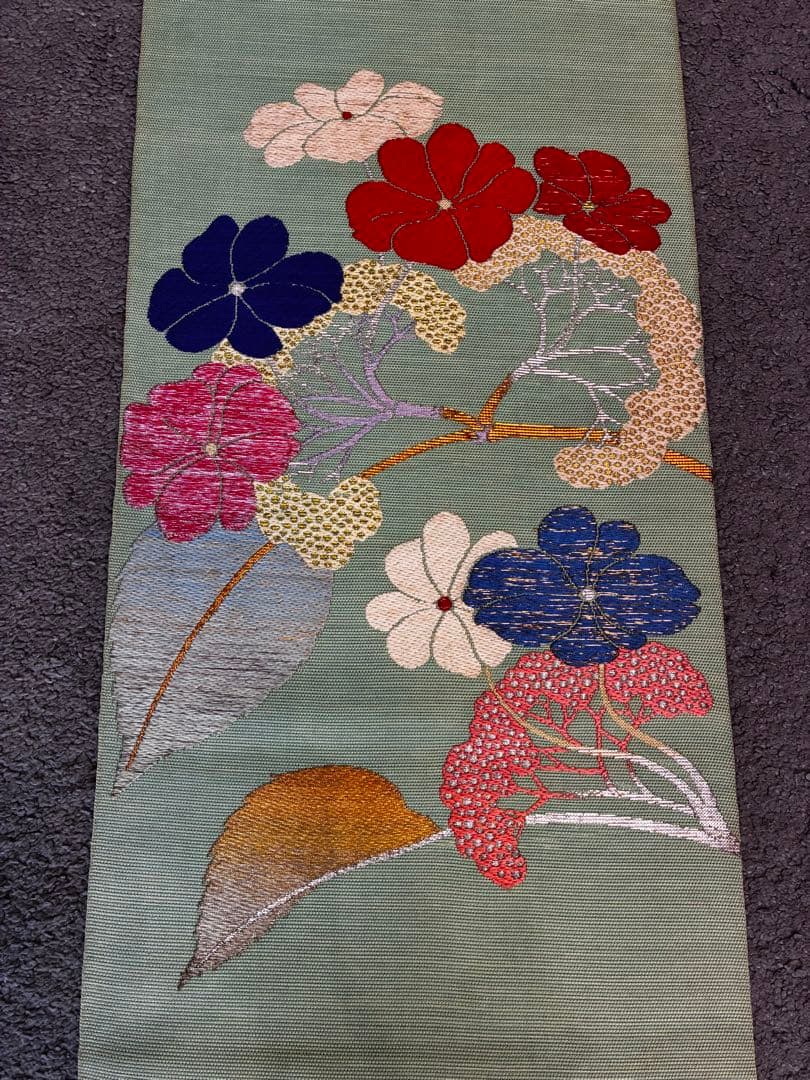 【龍村平蔵！！！】袋帯　正絹　アンティーク　花