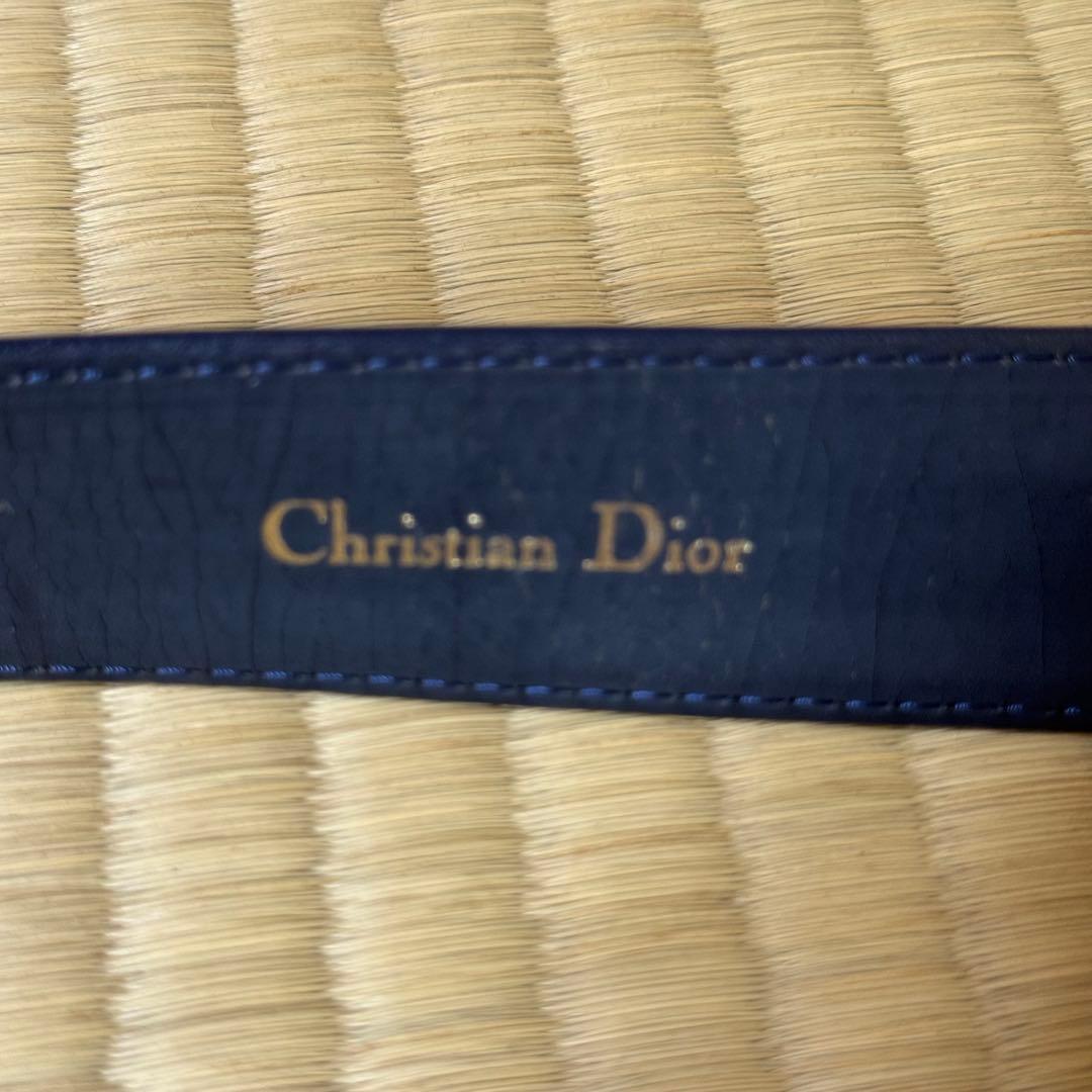 Christian Dior ネイビー レザーベルト