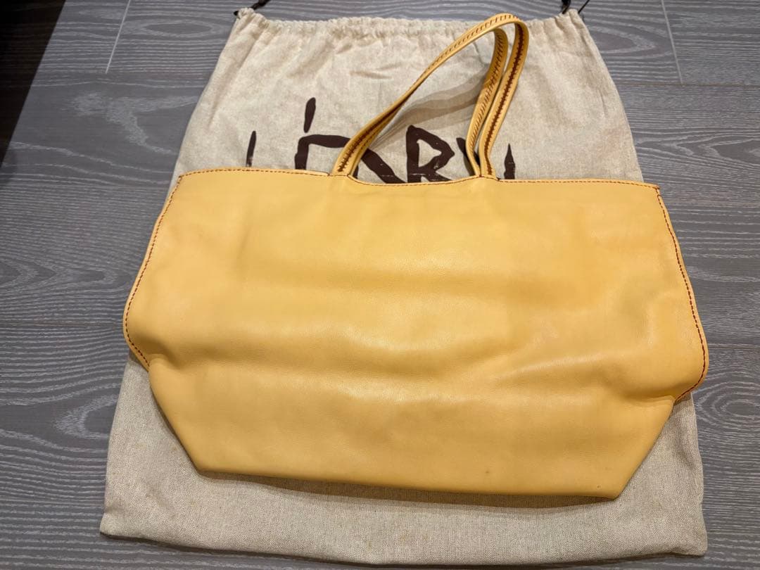 HENRY QUIR イエロー レザー トートバッグ