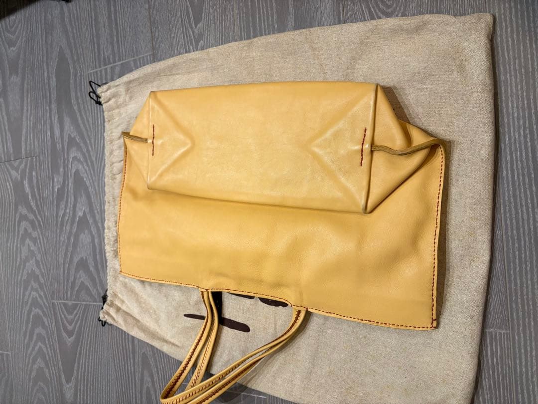 HENRY QUIR イエロー レザー トートバッグ