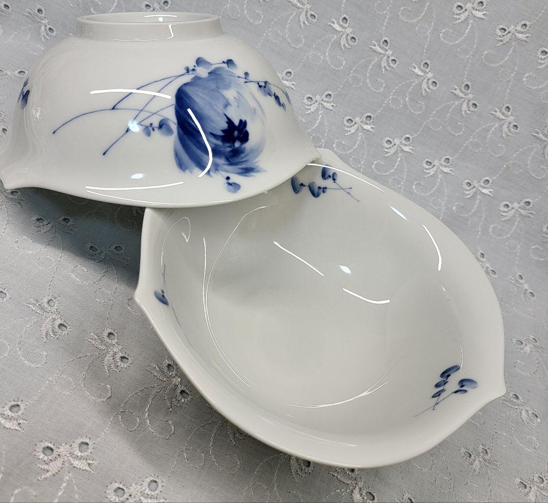 希少✨マイセン 青い花 ブルーフラワー シリアル サラダ ボウル 深皿 プレート