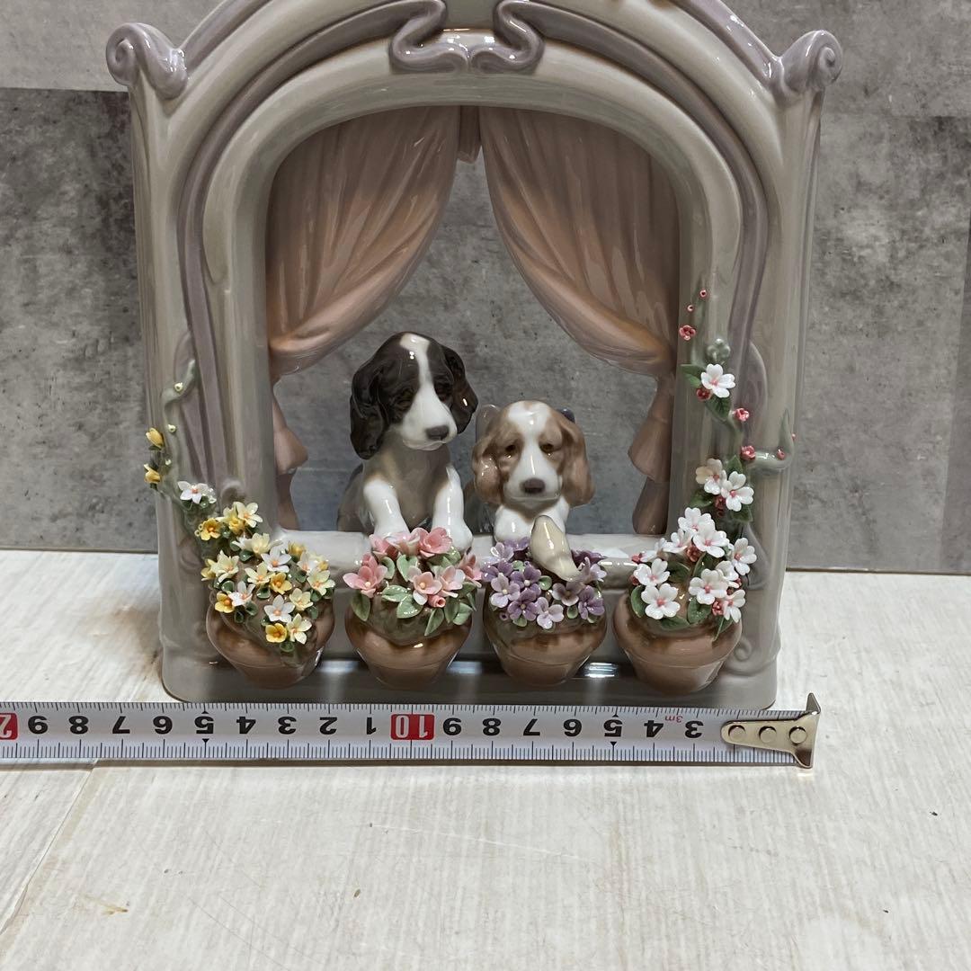 LLADRO リヤドロ⭐️可愛いながめ　置物　陶器　ガラスケース付き