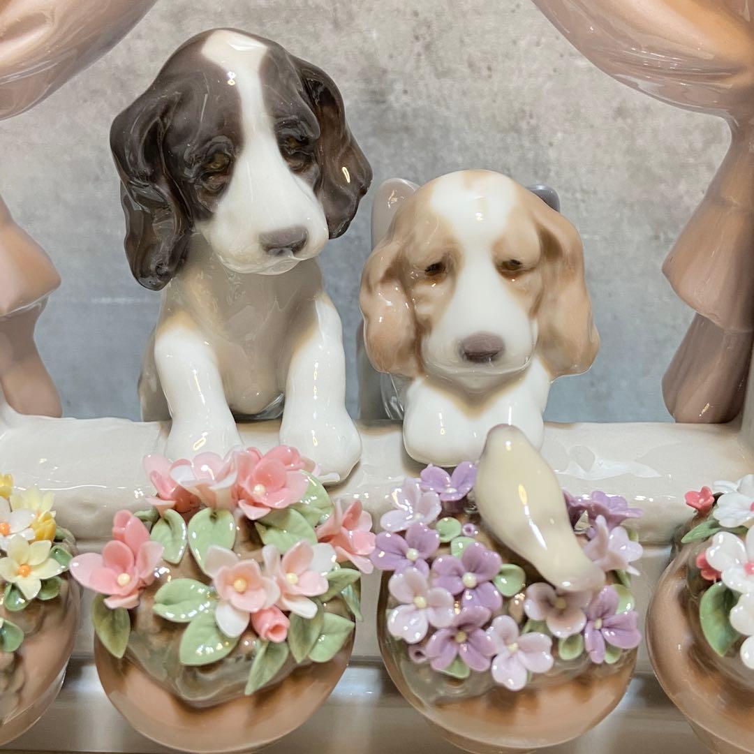 LLADRO リヤドロ⭐️可愛いながめ　置物　陶器　ガラスケース付き