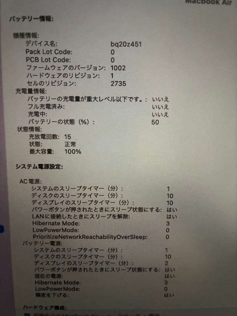 チョビ　MacBookAir 13インチ M1 8コアCPUGPU 8GB