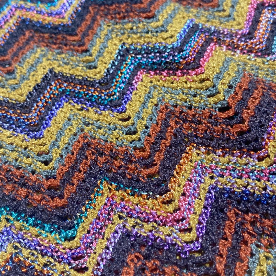 DE0013【ミッソーニ】ニットワンピース【44】アンサンブル 透かし編みベスト