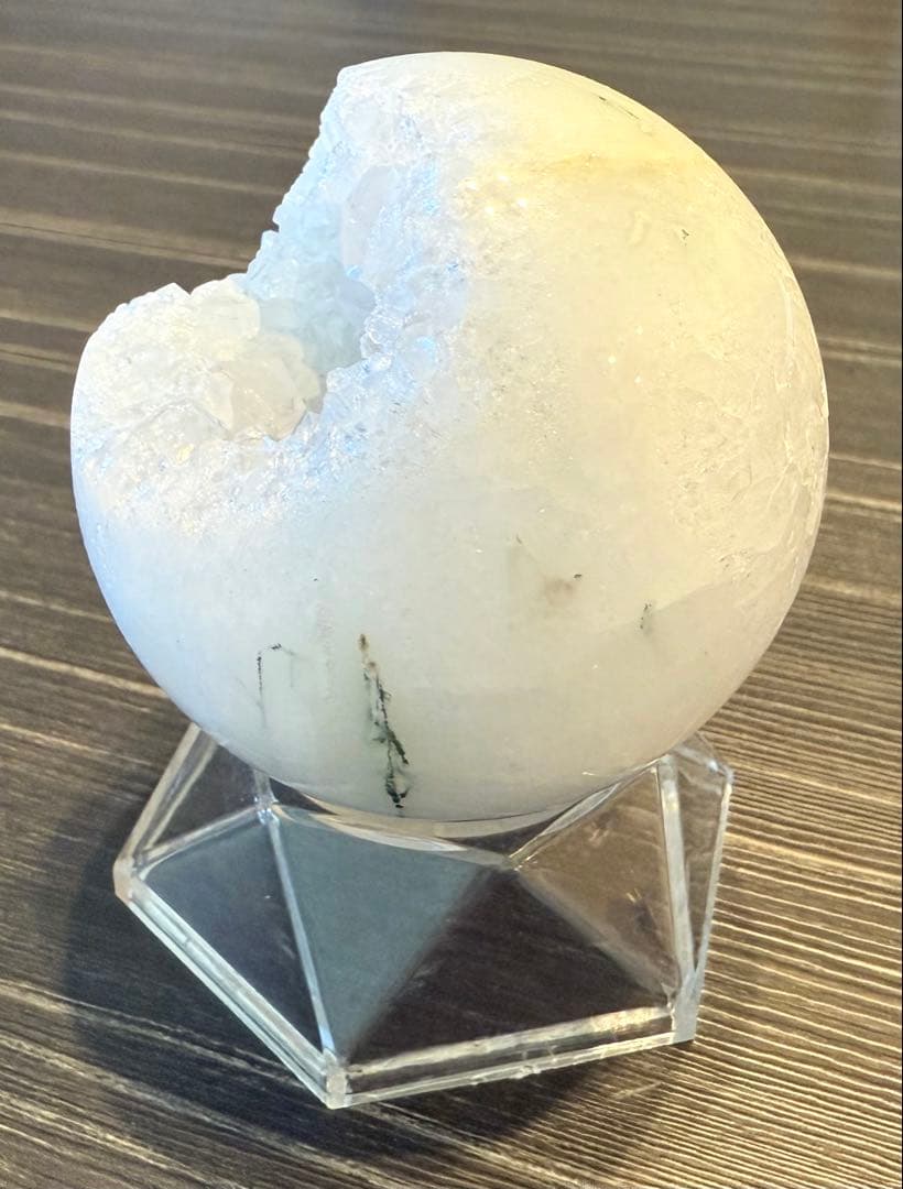 高品質♡ モスアゲート 笑口 スフィア 丸玉 ジオード 74mm 苔瑪瑙 天然石