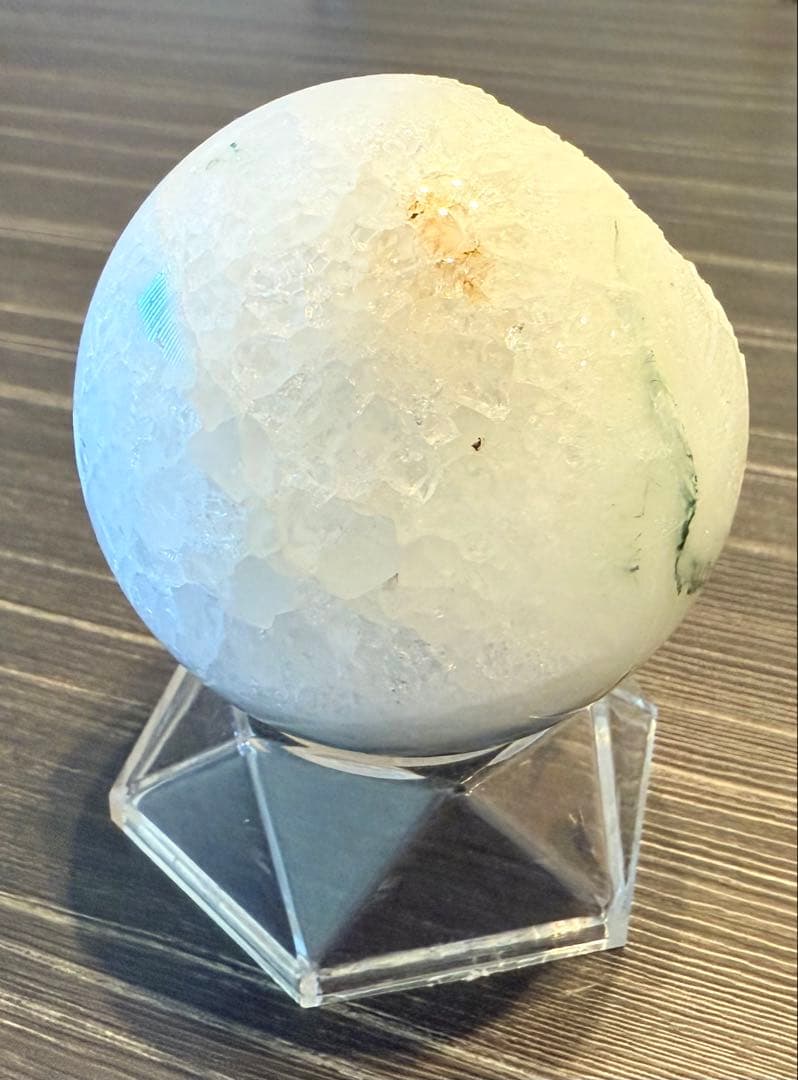 高品質♡ モスアゲート 笑口 スフィア 丸玉 ジオード 74mm 苔瑪瑙 天然石