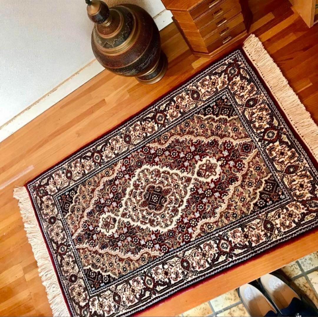 ペルシャウール銀柑ラグ/サイズ:60x90cm…. in22。