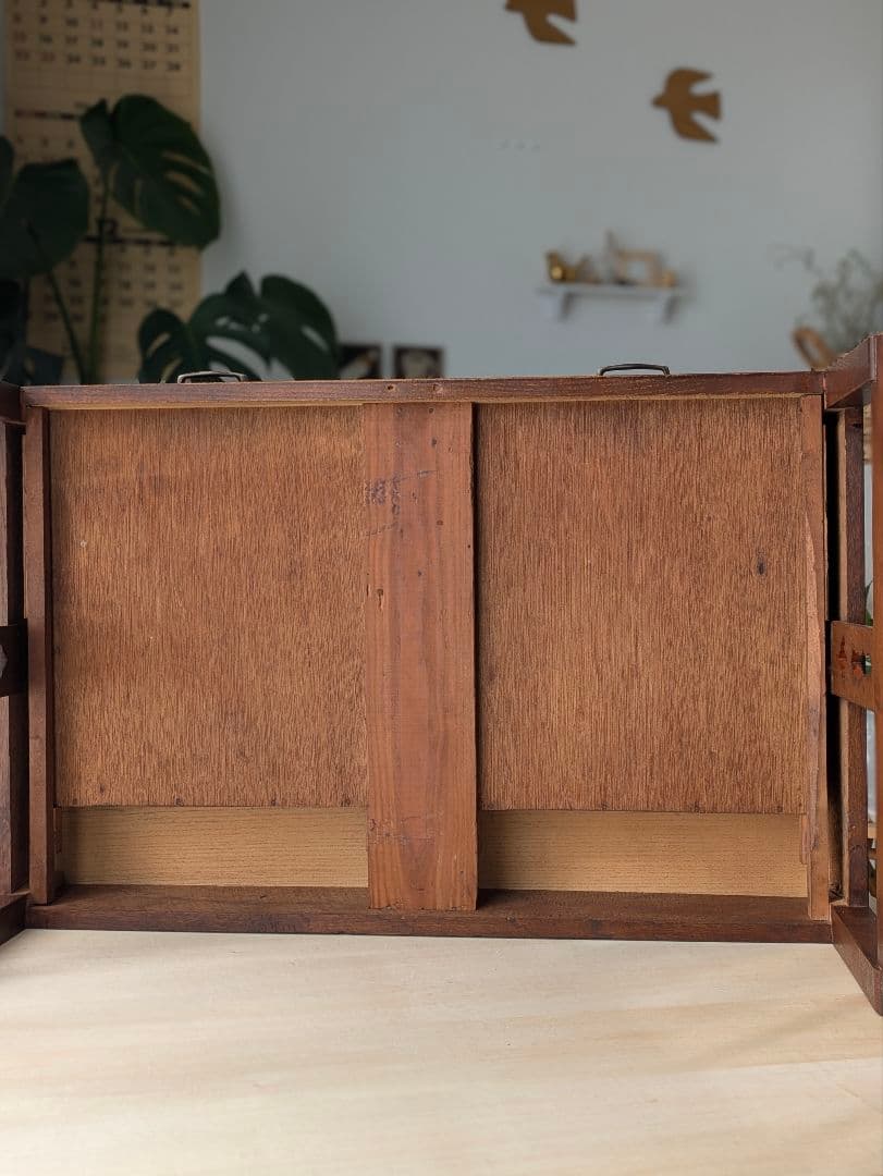 アンティーク　文机　レトロ　テーブル　机　木製　無垢　引き出し　昭和　大正