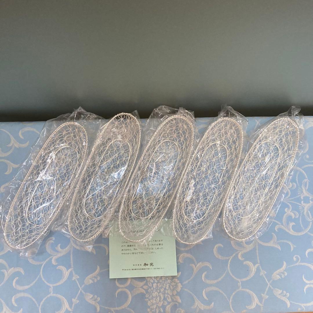 【新品】銀座WAKO 和光 銀細工 おしぼりトレイ おしぼり入れ5個 専用箱付き