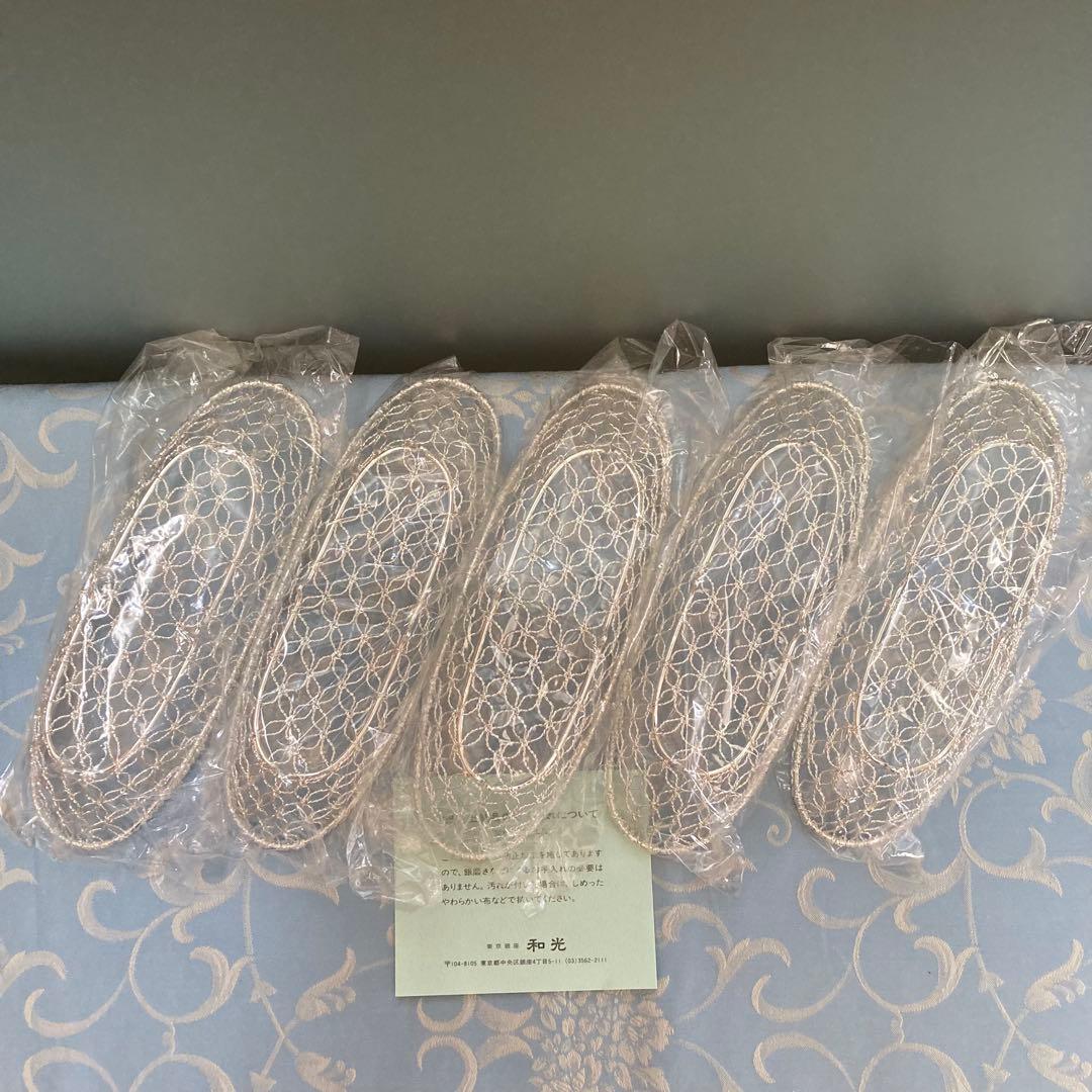 【新品】銀座WAKO 和光 銀細工 おしぼりトレイ おしぼり入れ5個 専用箱付き