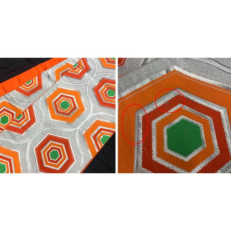 508ag54■七五三 七歳 女児 着物&袋帯 鴛鴦 牡丹 青緑■美品