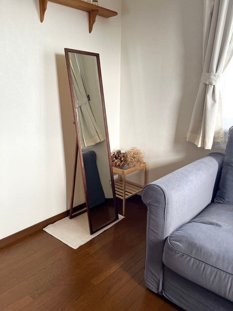 【日本製】全身鏡　アンティーク調　スタンドミラー