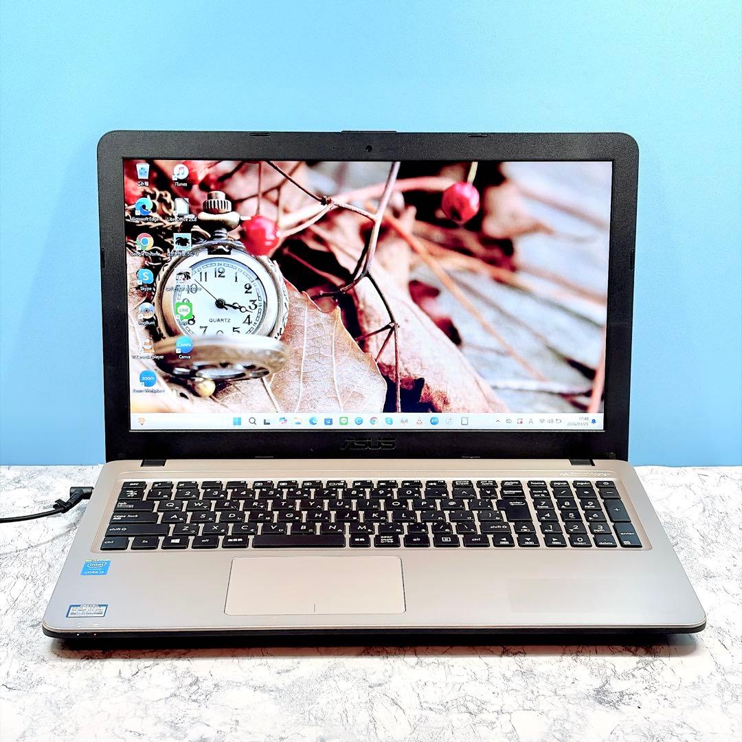 設定済✨初心者におすすめ♪✨オフィス✨カメラ✨ASUS✨ブラック✨ノートパソコン