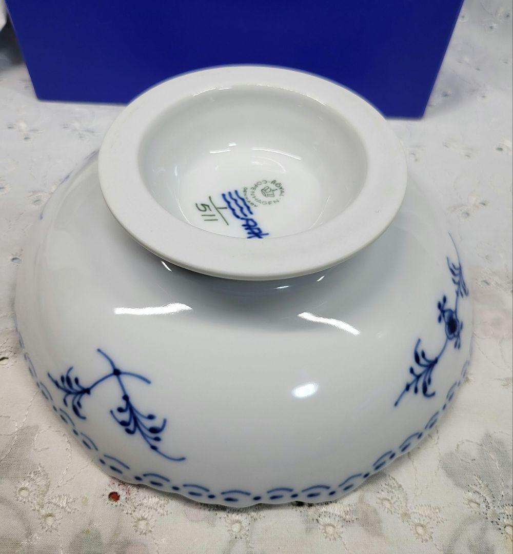 未使用✨ロイヤルコペンハーゲン ブルーフルーテッド ケーキディッシュ 足付 深皿