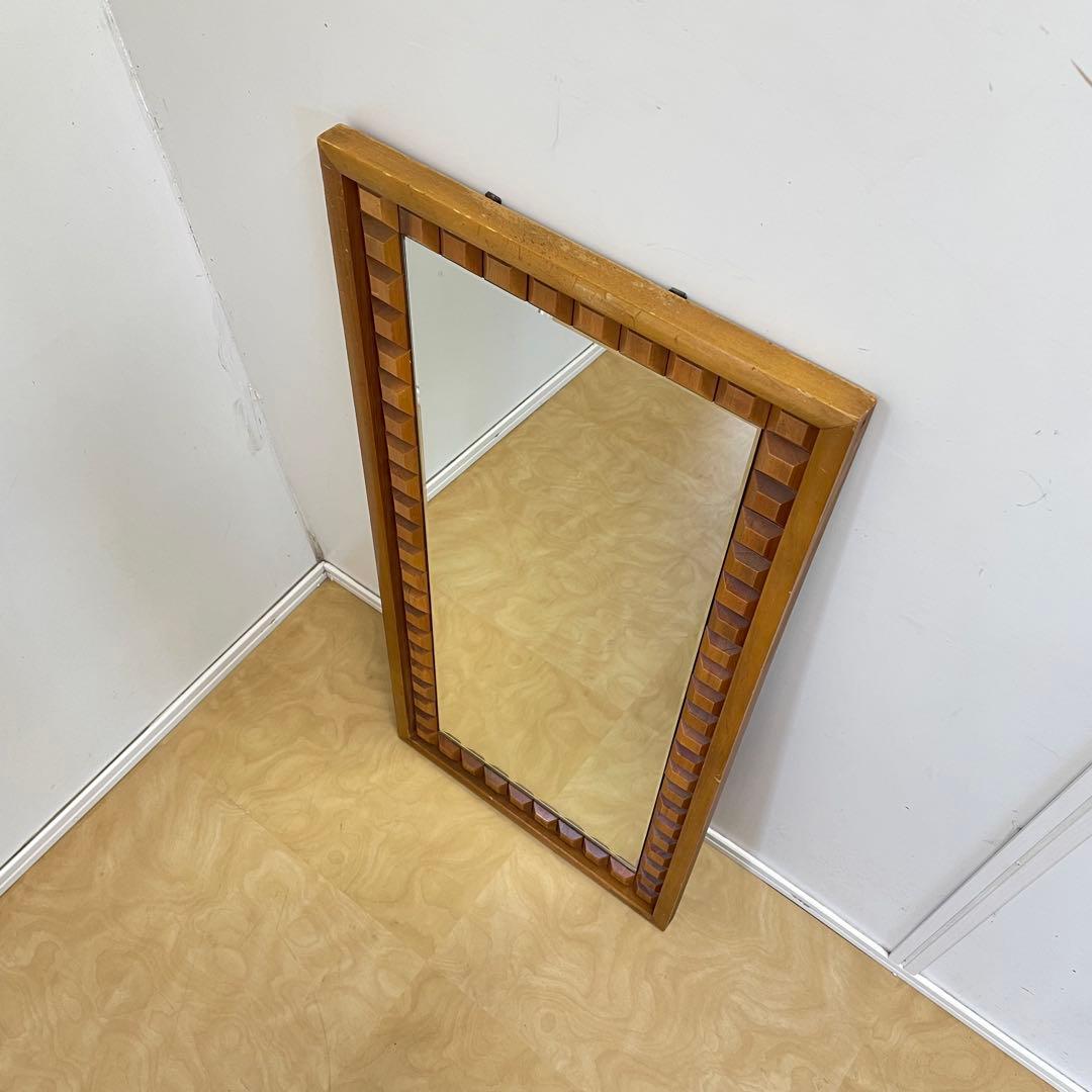 ビンテージ ウォールミラー 木枠ミラー 鏡 壁掛け アンティーク レトロ