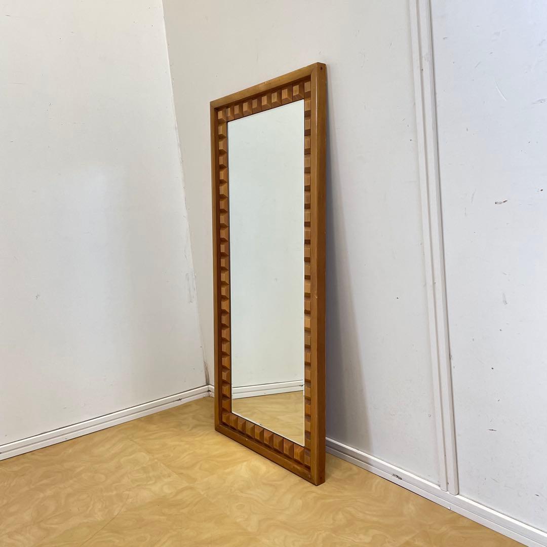 ビンテージ ウォールミラー 木枠ミラー 鏡 壁掛け アンティーク レトロ