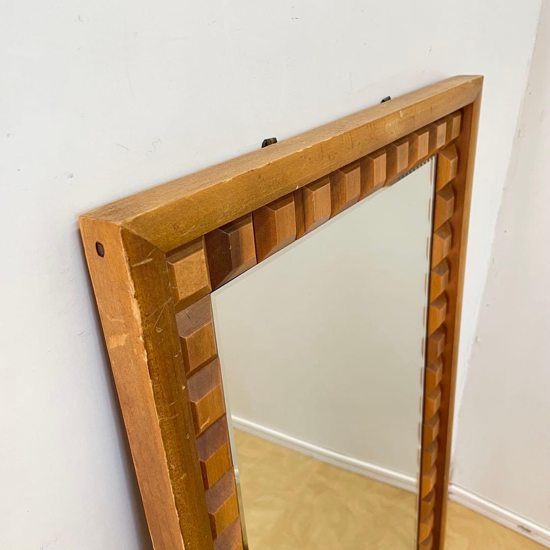 ビンテージ ウォールミラー 木枠ミラー 鏡 壁掛け アンティーク レトロ