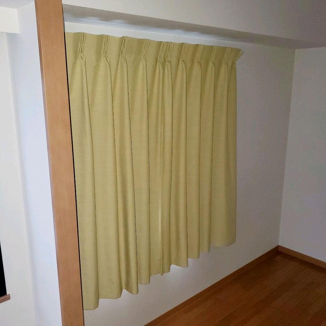 ★【美品】絶妙カラーの裏地付きオーダーカーテン ACTUS/イエロー★