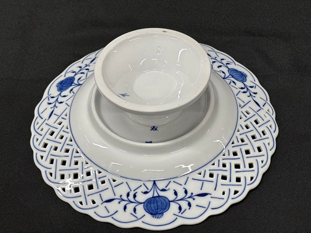 【レア】meissen マイセン　ブルーオニオン　コンポート　コンポティエ