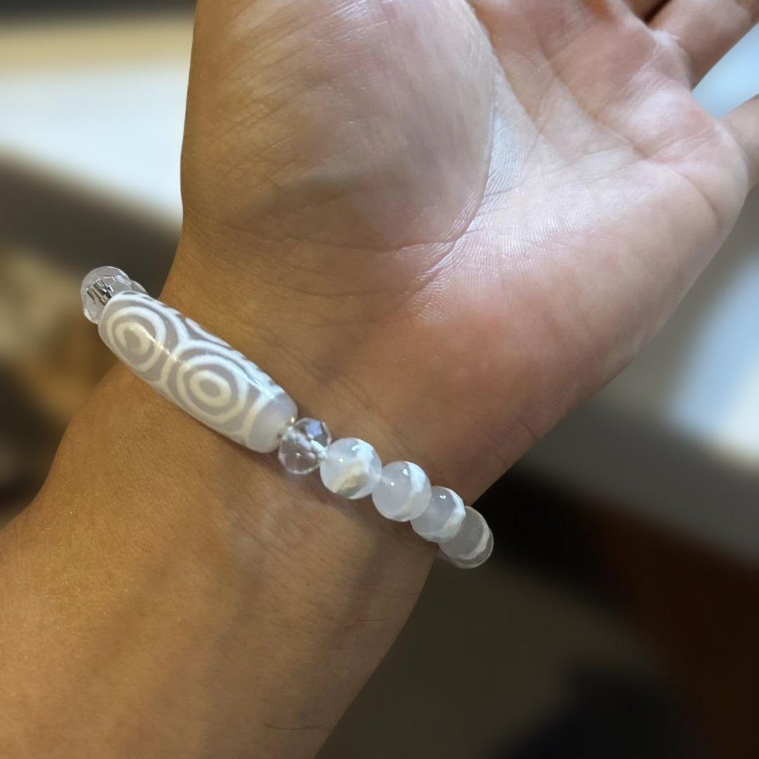 守ってくれる！老玉髄白天珠、龍眼天珠、線天珠たん！すごい！