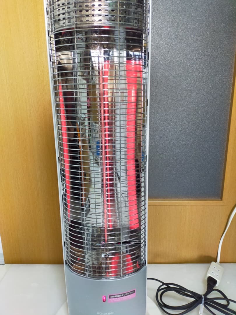 2台 コイズミ 電気ストーブ 900/450W ホワイト KKH-0922/W