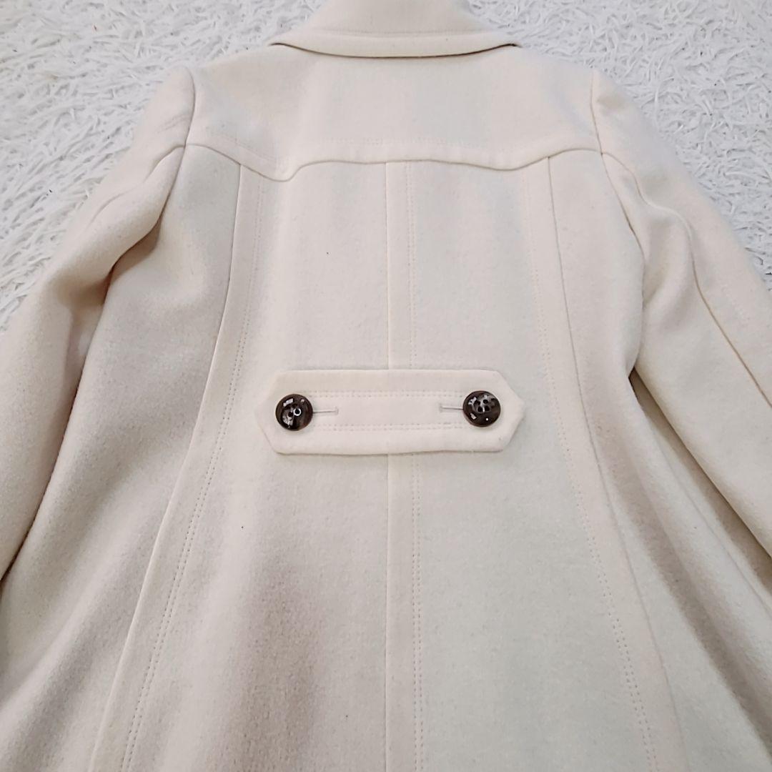 バーバリー・ブルーレーベル 裏ノバチェック コート アイボリー S