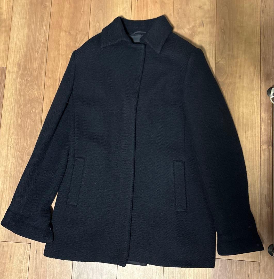 JIL SANDER ネイビー 100%カシミヤ　ウールコート　38