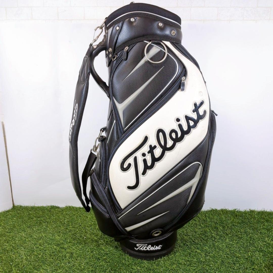 Titleist タイトリスト ゴルフキャディバッグ 黒 白 ブラック ホワイト