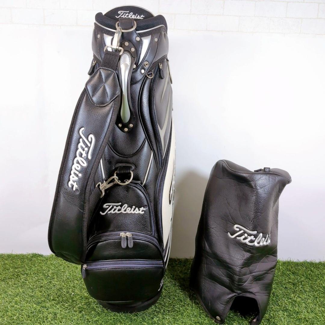 Titleist タイトリスト ゴルフキャディバッグ 黒 白 ブラック ホワイト