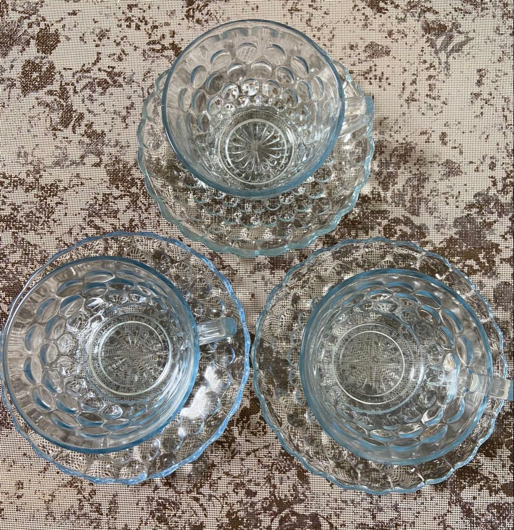 ファイヤーキングバブル サファイア カップ&ソーサー&ディナープレート 3セット