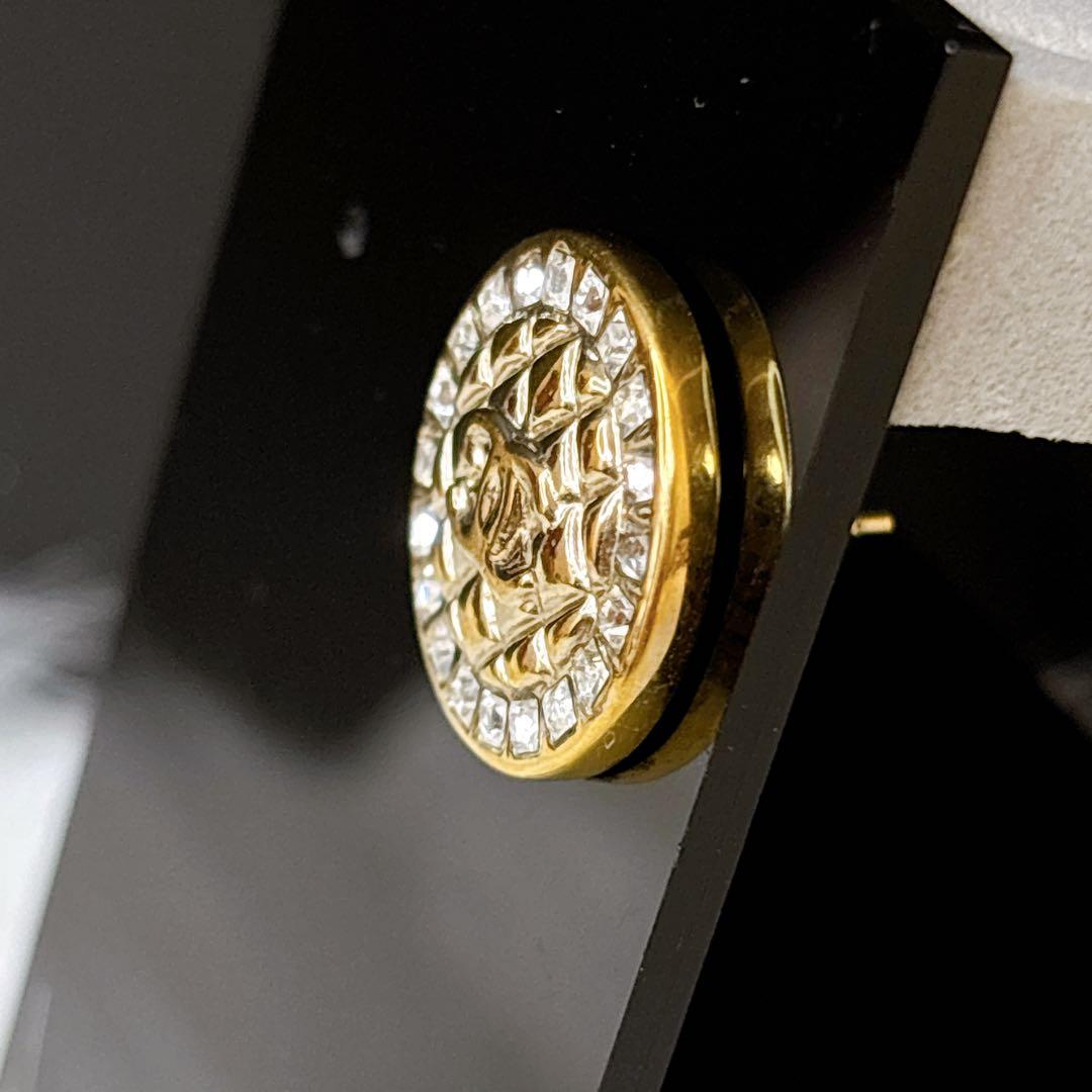 美品✨シャネル　ピアス　ココマーク　マトラッセ　ラインストーン　ラウンド　ダイヤ