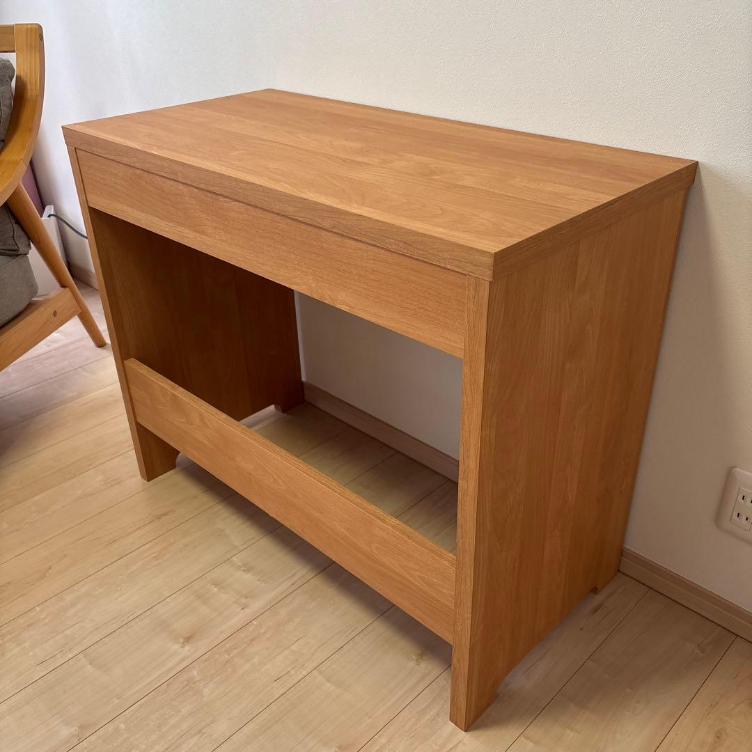 木製リビングデスク学習デスク　ベルメゾン アルダー材 幅90cm 堀田木工所