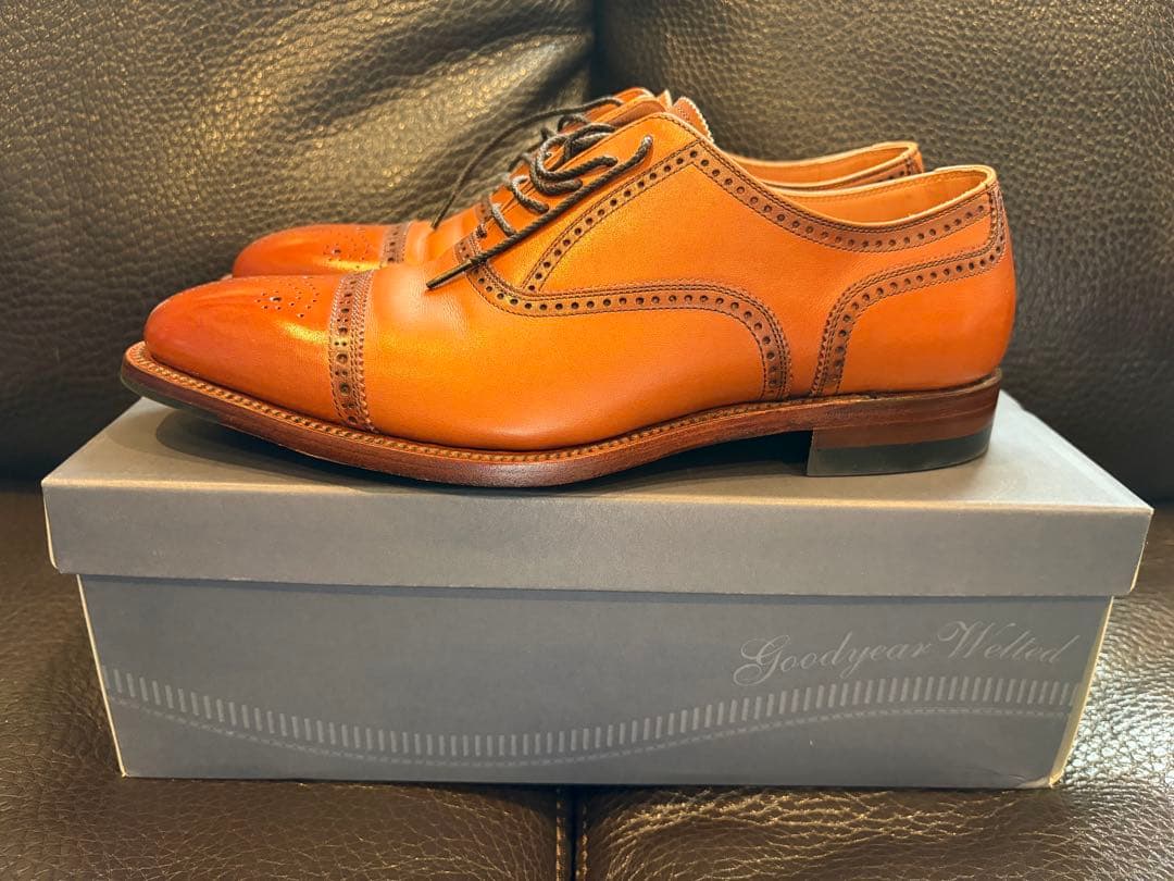 美品 SCOTCH GRAIN 920 ストレートチップ 革靴 茶 24cm