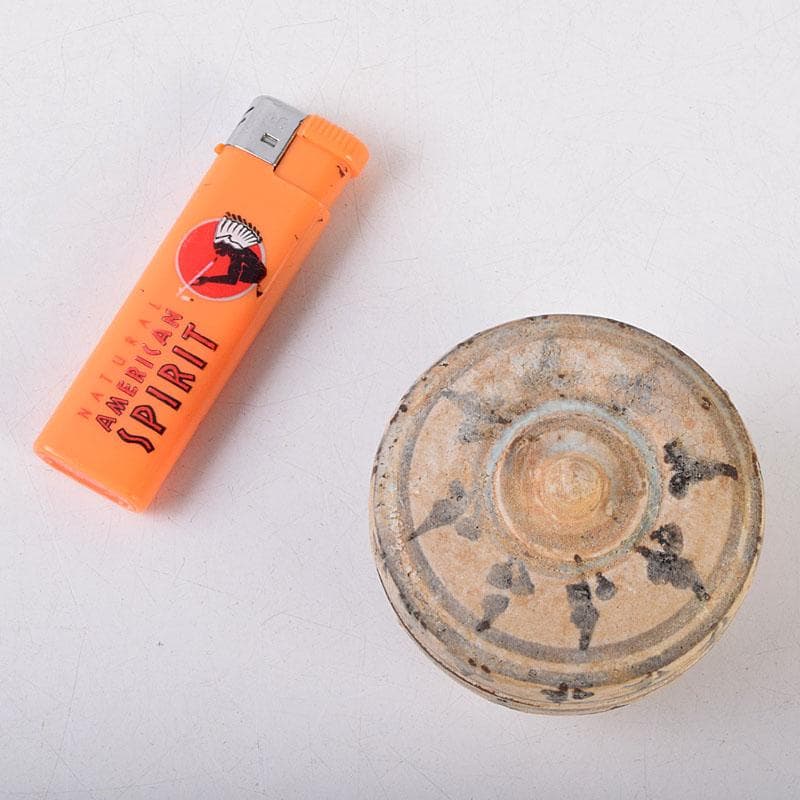 タイ古陶磁　スンコロク　宋胡禄　唐草文　盒子　香合　時代箱付　Z　8540