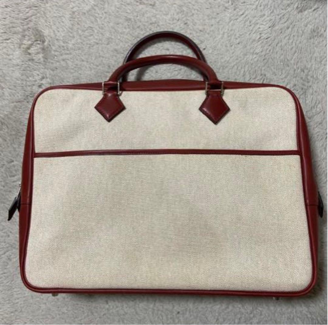 HERMES エルメス　バッグ プリュムドッグ　新品　コットン赤とベージュ