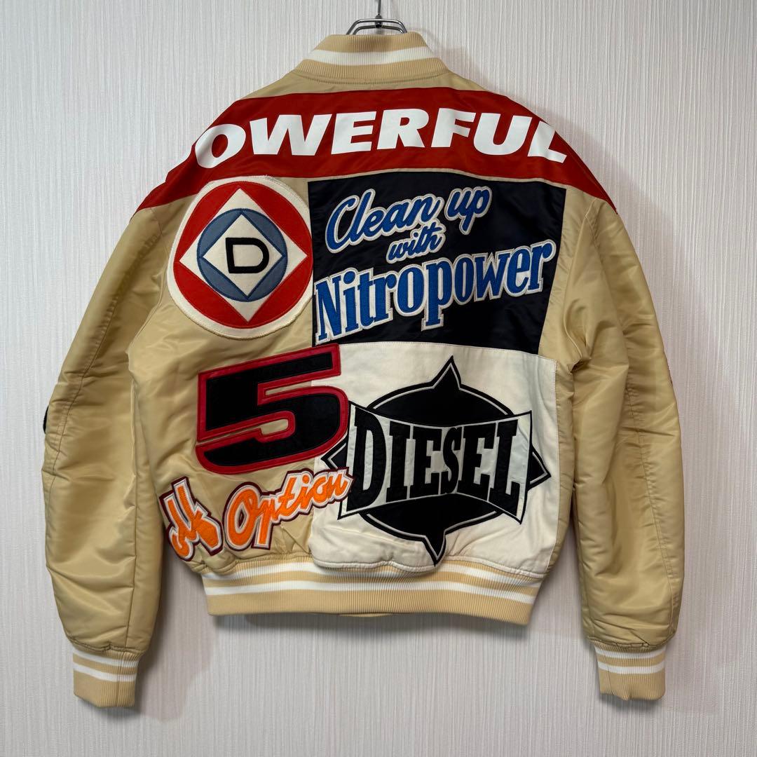 沖*三様 美品 DIESEL スタジャン レーシングジャケット ワッペン ボンバ