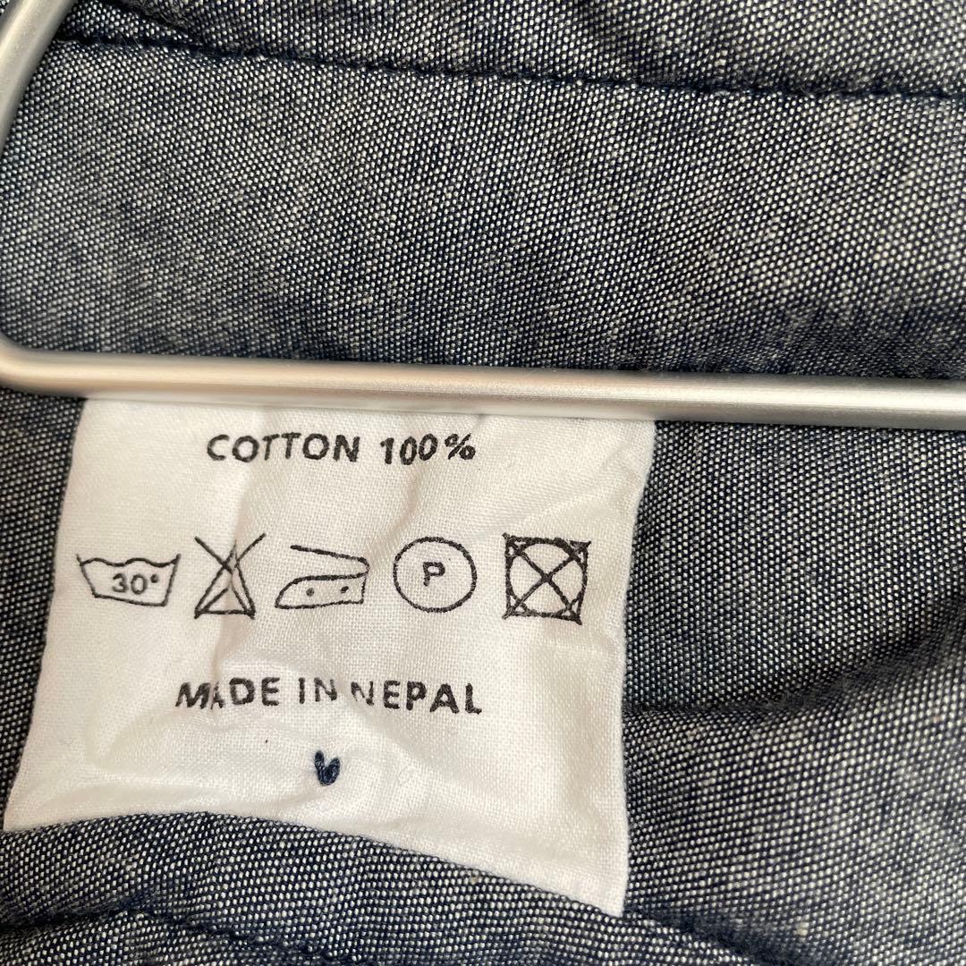 ズーズーダウ デッドストックデニム ダブルボタンシャツ インディゴ　新品