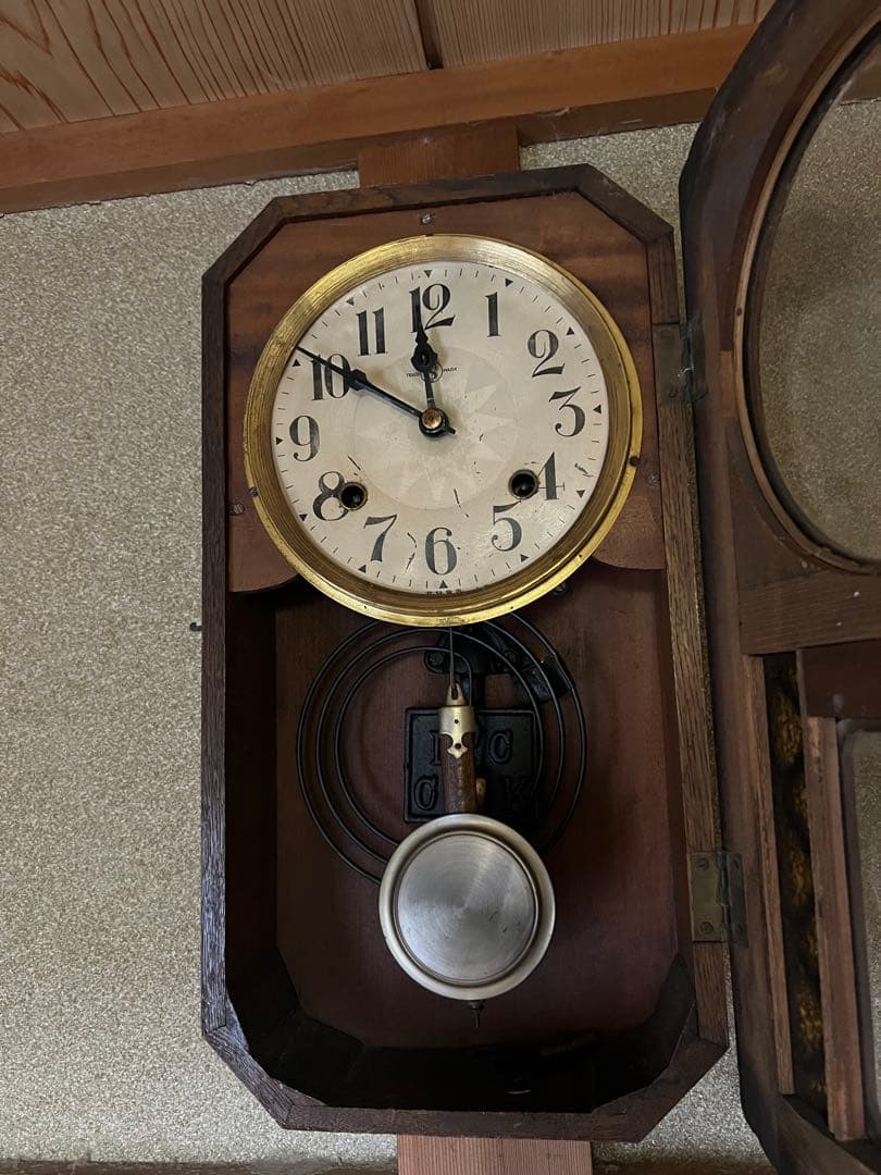 希少品　SEIKOSHA 柱時計　レトロ　ボンボン時計　ゼンマイ式