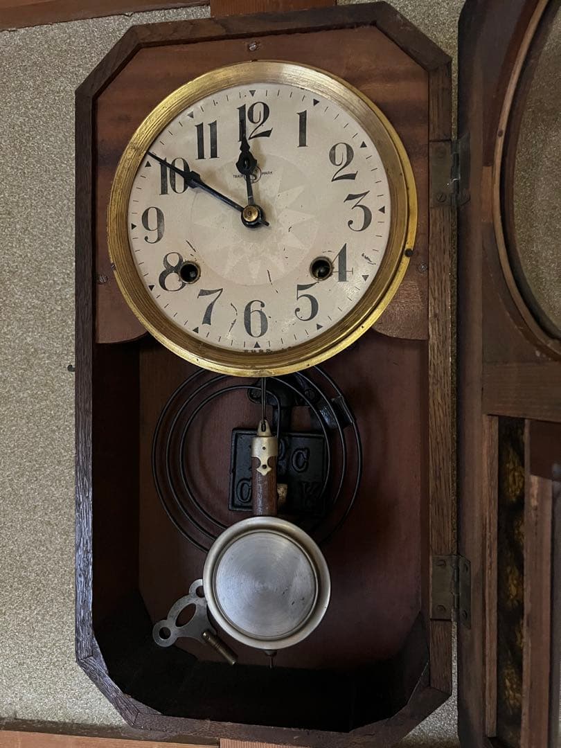 希少品　SEIKOSHA 柱時計　レトロ　ボンボン時計　ゼンマイ式