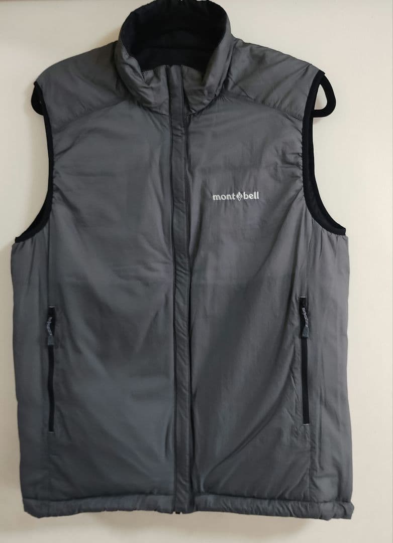 mont-bell サーマラップベスト　リバーシブル　黒・グレー メンズM