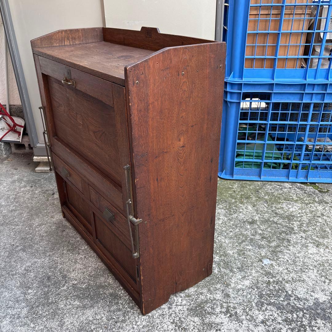 アンティーク　ライティングビューロー　實用新案　ライティングディスク　木製　文机