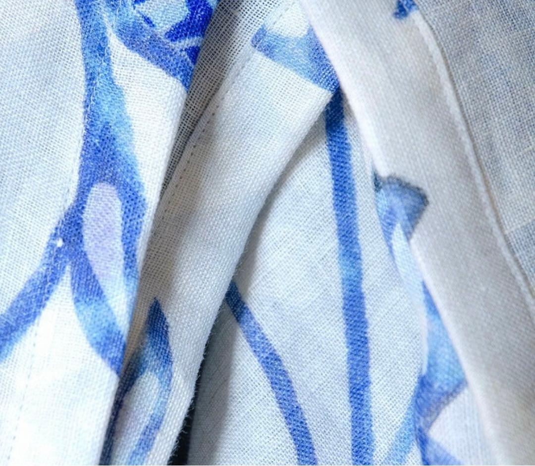 リネンマルチクロス　Bluepottery